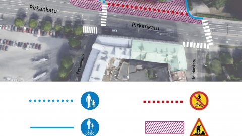 Raitiotien rakentaminen etenee Pirkankadulla – bussipysäkki uuteen paikkaan ja muutoksia kulkureitteihin