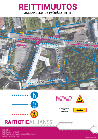 Pedestrian and cycling routes change 26.6.