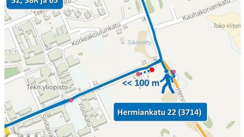 Bussipysäkki Hermiankadulla siirtyy 31.7.