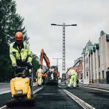 Pirkankadun asfaltointia kesäkuussa 2019, Kuva: Wille Nyyssönen