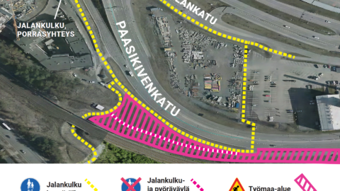 Jalankulku- ja pyöräilyreitteihin muutoksia Paasikivenkadulla
